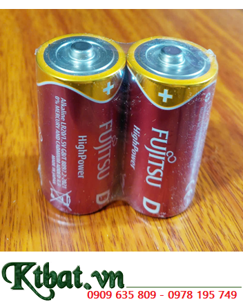Pin Fujitsu LR20F(2S), Pin đại D 1.5v Alkaline HIGH POWER Fujitsu LR20F(2S), Xuất xứ NHẬT ( Vỉ 2viên)