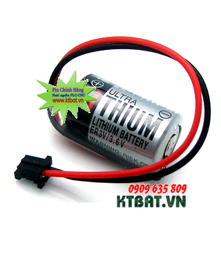 Pin PLC Toshiba ER3V lithium 3,6V size 1/2AA 1000mAh Made in Japan