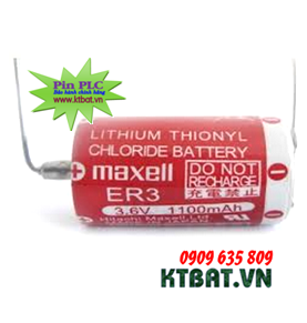 Pin PLC Maxell ER3 Lithium 3,6V size 1/2AA 1100mAh Made in Japan