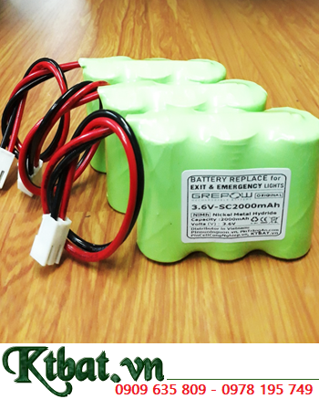 Pin đèn Exit thoát hiểm 3.6v SC2000mAh, Pin đèn sự cố khẩn cấp 3.6v SC2000mAh, Pin Sạc 3.6v SC2000mAh