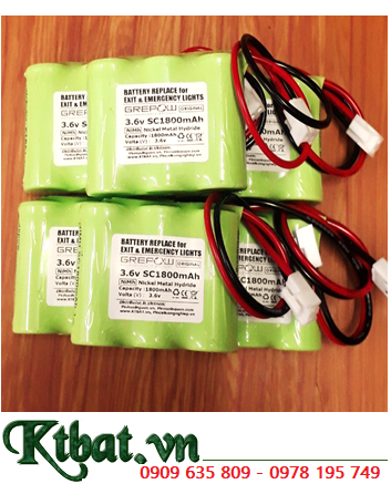 Pin đèn Exit thoát hiểm 3.6v SC1800mAh, Pin đèn sự cố khẩn cấp 3.6v SC1800mAh, Pin Sạc 3.6v SC1800mAh