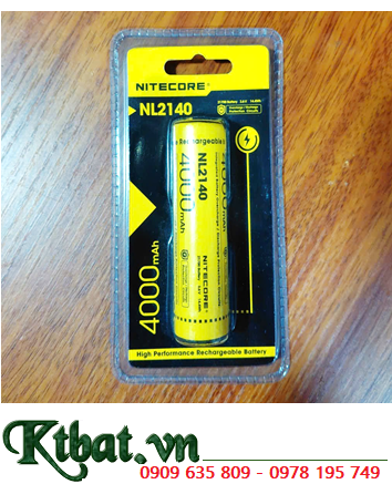 Nitecore NL2140; Pin sạc Nitecore 21700 (21mmx75mm) lithium 3.6v 4000mAh Discharge 5A max
