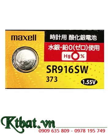 Maxell SR916SW _Pin 373; Pin đồng hồ Maxell SR916SW 373 silver oxide 1.55v _Made in Japan