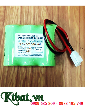 Pin đèn Exit thoát hiểm 3.6v SC2500mAh, Pin đèn sự cố khẩn cấp 3.6v SC2500mAh, Pin Sạc NiMh NiCd 3.6v SC2500mAh