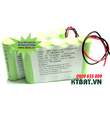 Recharge Baterries Pack 6V-AA2300mAh NiMh/NiCd,