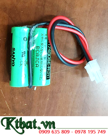 Sanyo 2CR17450SE-R, Pin PLC 3V Sanyo 2CR17450SE-R lithium 3V size 4/5Ax2  5000mAh-Made in Japan