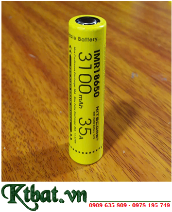Nitecore IMR18650; Pin sạc 3.7v Lithium Nitecore IMR18650 2600mAh (dòng xả 40A, Nội trở 9.62Wh)