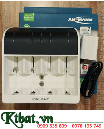 Bộ sạc ANSMANN Comfort Multi 1001-0093, sạc đa năng pin AA, AAA, C, D và 9v - Mỗi lần sạc 1,2,3,4 Pin