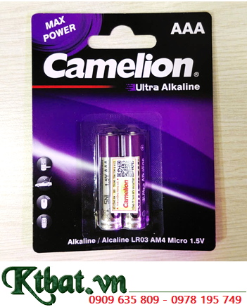 Camelion LR03 AAA AM4; Pin AAA 1.5v Camelion LR03 Ultra Alkaline (MẪU MỚI), Vỉ 2viên