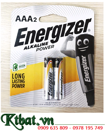 Energizer E92-BP2, Pin AAA 1.5v Energizer E92-BP2, LR03 Alkaline Power (Singapore) /MẪU MỚI