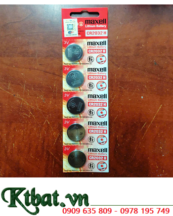 COMBO 1 vỉ 5viên Pin Maxell CR2032 Lithium 3v _Giá chỉ 45.000đ/ Vỉ 5viên (MẪU MỚI)
