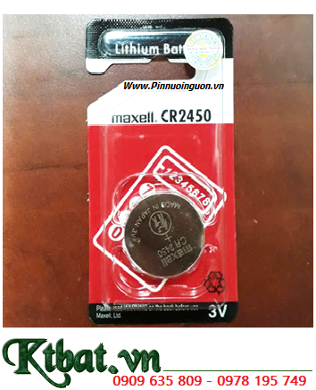Maxell CR2450-BP1, Pin 3v lithium Maxell CR2450-BP1, Xuất xứ Nhật (Loại vỉ 01viên)