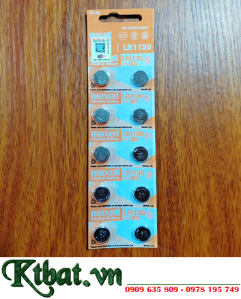 COMBO 01vỉ=10viên Pin Maxell LR1130 AG10 189 Alkaline 1.5v chính hãng _Giá 49.000đ/ Vỉ 10viên