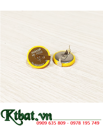 Maxell ML2032 (chân thép hàn T6), Pin sạc 3v lithium Maxell ML2032 chính hãng, Xuất xứ Nhật