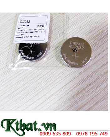 Maxell ML2032, Pin sạc 3v Lithium Maxell ML2032 chính hãng - Xuất xứ NHẬT