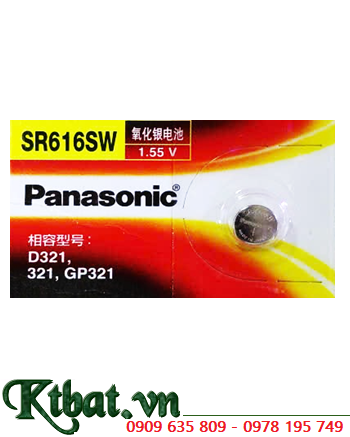 Panasonic SR616SW-Pin 321, Pin đồng hồ 1.55v Silver Oxide Panasonic SR616SW, Xuất xứ NHẬT