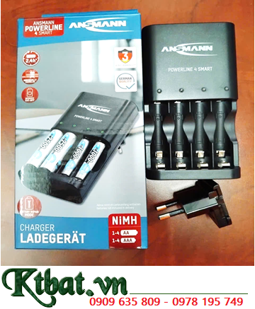 Ansman Powerline 4 Smart _Máy sạc 4 Pin AA, AAA (Mỗi lần sạc được 2-4 viên pin AA hoặc AAA 1.2v, Tự ngắt khi pin được sạc đầy)