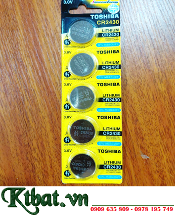 COMBO 1vỉ 5viên Pin Toshiba CR2430 lithium 3v chính hãng _Giá chỉ 165.000đ/ Vỉ 5viên