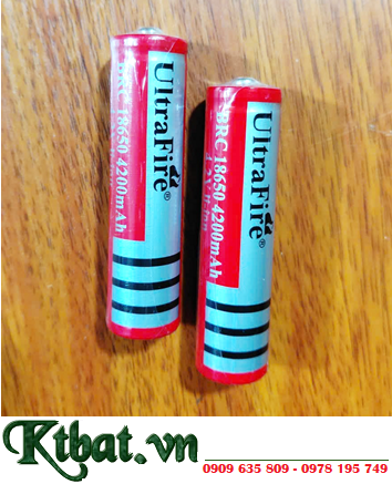 Ultrafire BRC18650-4200mAh, Pin sạc 3.7-4.2v Lithium Li-ion BRC18650-4200mAh đầu lồi sử dụng cho Đèn pin, Quạt